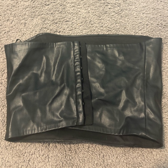 Zara Tops - Zara Black Vegan Leather Corset